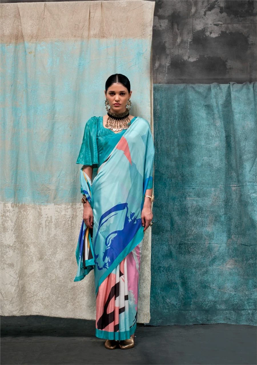 Rajbeer Kernia’S Pure Crape Wholesale Fancy Sarees Catalog — Wholesale Sarees, MPA wholesale from Surat — view 3